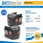 2x 12v 2ah Nicd Battery For Milwaukee 48-11-1900 48-11-1950 48-11-1960. Fixed Price $54.45.