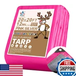 Starpyng-12 Mil Pink/silver 20x20 Feet Tarp-heavy Duty Poly Tarp-cover,waterproo. Fixed Price $86.76.