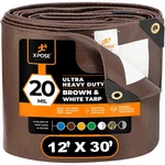 Tarp 12 X 30 Ultra Heavy Duty Waterproof Brown White 20 Mil Uv Xpose Safety Rain. Fixed Price $209.99.