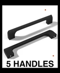 5x Cabinet Drawer Handles Pulls Flat Black Modern 5" Metal Monti Hardware New. Fixed Price $8.98.