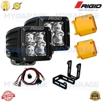 Rigid D-series Pro Spot Beam Led Lights With Harness 3" Bracket Amber Cover. Fixed Price $286.86.
