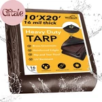 Tarp 10x20ft, 16 Mil Heavy Duty Large Tarps, Waterproof With Brass Grommets. Fixed Price $58.40.