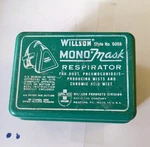 Vintage Willson Style No. 600a Mono Mask Respirator Storage Box - Empty Only. Fixed Price $14.99.