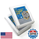 Guard Shield Tarps Heavy Duty Waterproof 10x10 Feet White Poly Tarp Cover. Fixed Price $49.67.