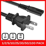 Lot Of Standard Ac Power Cord Cable 2 Slot Figure 8 3ft 5ft 10ft Iec C7. Fixed Price $28.99.