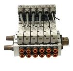 Smc Manifold W/ 6x Vqz2151-3yz1 Solenoid Air Valve 24vdc, 0.15 - 0.7mpa. Fixed Price $100.00.