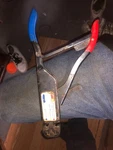 Amp / Tyco 59250 Red And Blue T Head Ratchet Crimp Crimper Crimping Tool. Fixed Price $250.00.