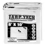 White Tarp 8x10 Waterproof Heavy Duty Poly Cover With Grommets. Fixed Price $22.46.