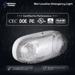 Medinah Power Led Wet Location Emergency Light W/ 2 Round Adjustable Flood Lamp. Fixed Price $34.90.