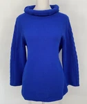 Hobbs Sweater Women Small Regal Blue Camilla Cotton Roll Neck Cable Knit England. Fixed Price $49.88.