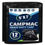 Campmac Black Tarps Heavy Duty Waterproof 5x7, 12 Mil 5 Ft X 7 Ft,. Fixed Price $27.92.